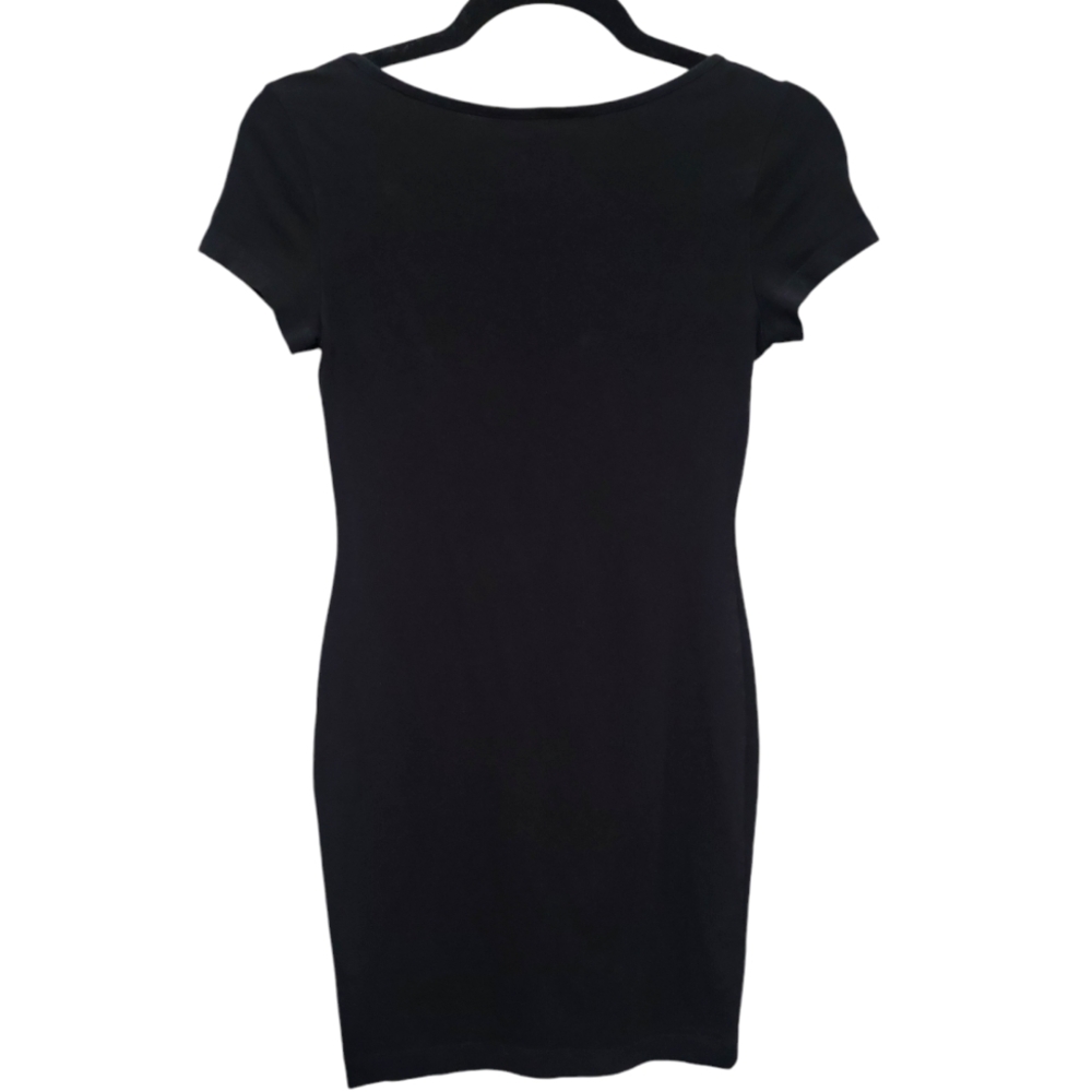 H&M Basic Black Bodycon Scoop Neck Dress Size XS - Picture 2 of 4